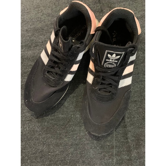 adidas Shoes - Adidas Iniki Runner Black Pink White Stripes Casual Sneakers Shoes Women's 9.5